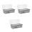 3Pcs Draining Tableware Organizer Black Plastic Cutlery Storage Box 8