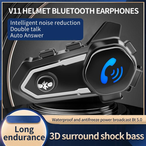 Motorcycle Helmet Headset Waterproof  5.0 Intercom Wireless Earphone Stereo with Mic 2