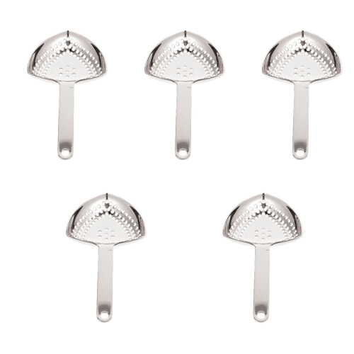 5Pcs Premium Silver Bar Strainer Spoon for Cocktail Ice and Fruit Tea 1