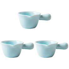 3Pcs Blue Ceramic Milk Pan Milk Pot for Gas Stove and Oven