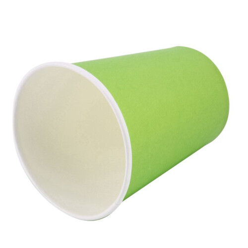 60 Paper Cups (9oz) - Plain Solid Colours Birthday Party Tableware Catering(Green) 2