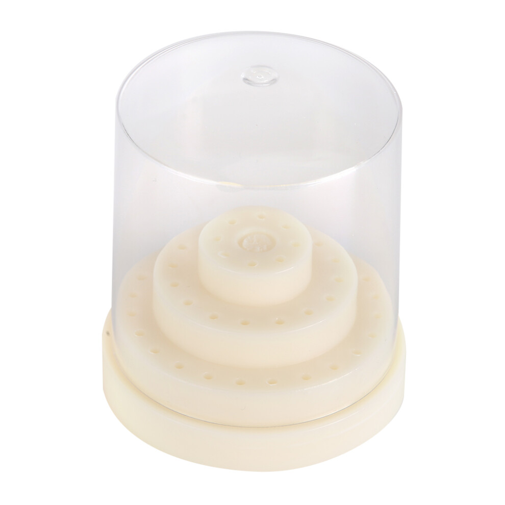 Space Saving Nail Organizer Box, ABS Material Stand Displayer For Dental Grinding Heads, Dustproof Design Ensures Cleanliness And Hygiene (48Holes)