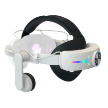 RGB Strap with Headphones for Meta Quest 3 VR Accessories with 8000Mah Battery Comfortable Strap