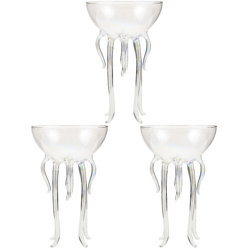 3Pcs Assorted Color Glass Goblets Reusable Cups for Wine and Drinks