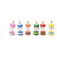 Decorative Carousel Figure, Wooden Materials Hand Painted Details, Animated Decoration For Your Christmas Music Box