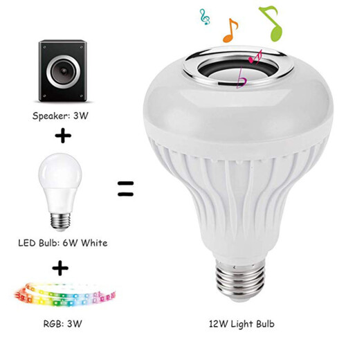 RGBW LED Bluetooth Bulb E27 6W with Remote 2