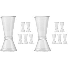 12Pcs Reusable Reusable Double Jigger Bar Measuring Cups Clear Cocktail Tools