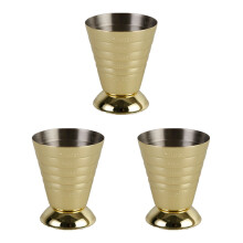 3Pcs Stainless Steel Measuring Cups 75Ml Golden Bar Bartending Jigger