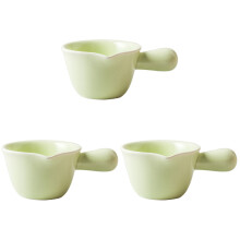 3Pcs Green Ceramic Small Stockpot Milk Pot Easy Clean Kitchen Pot