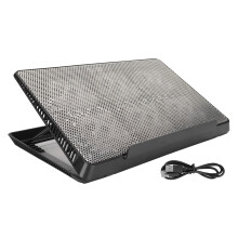 Laptopkoelpad met verstelbare hoeken, ergonomisch ontwerp, twee efficiënte ventilatoren, 6 koelventilatoren, metalen gaasoppervlak, voor laptops van