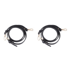 2Pcs Adjustable PU Shoulder Bag Strap Black Golden Durable Replacement
