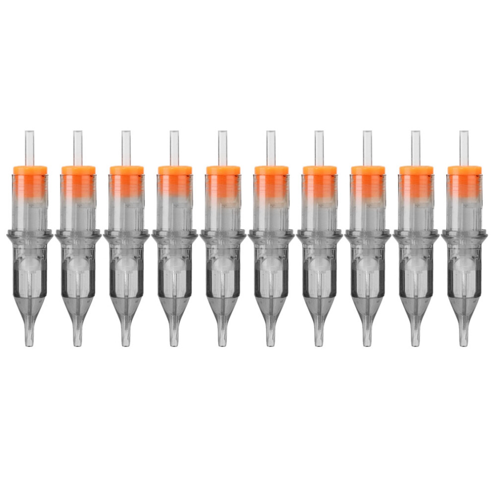 Tattoo Needle Cartridges For Professional Artists, Anti-backflow Cartridges With Semi Transparent Tips For Precision, Stainless Steel Needles For