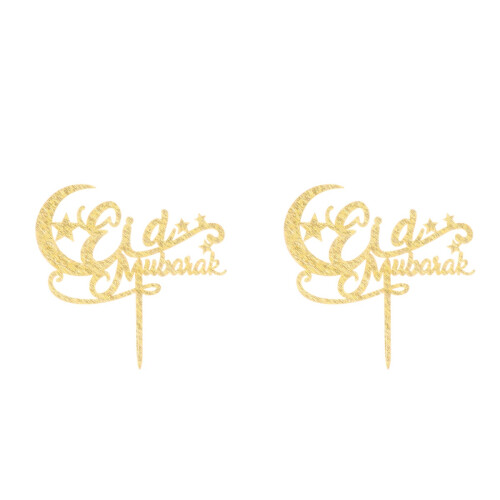 2Pièces Cake Toppers Lettres Dorées Décoration Pour Gâteaux