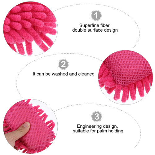 2set Dry Eraser Cleaner Pink Chenille For Company Use 2