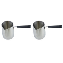 2Pcs Milk Frothing Jug Silver Stainless Steel Latte Art Coffee Pourer