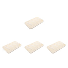 4Pcs Beige Silicone Taco Holder Plate Nonslip Divided Serving Dish