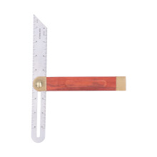 9in Stainless Steel Woodworking Bevel Ruler with Mahogany Handle