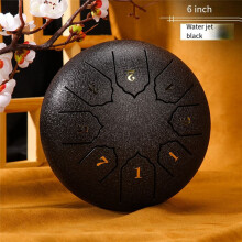 6-Inch 8-Tone Sound Rain Drum Outdoor Rain Drum Percussion Instrument Yoga Meditation Exclusive Black