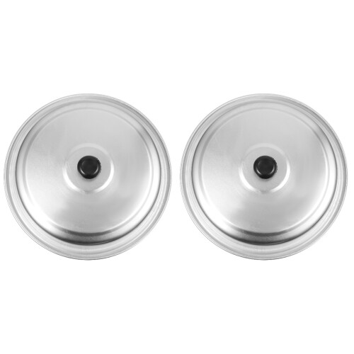 2Pcs Silver Aluminum Skillet Lids Universal Pot Covers Kitchen Item