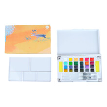 Vibrant Water Colors, Non-Slip Design For Steady Painting, 24Colors Of Watercolor Pigments Safe Ingredients Odorless, Portable Paint Set For Plein