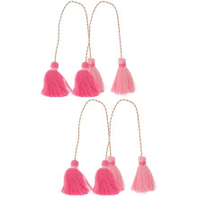 4Stk Handgewebte Rosa Quasten Für DIY Und Basteln