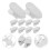 10pcs 360 White Earphone Lavalier To Rotate 10