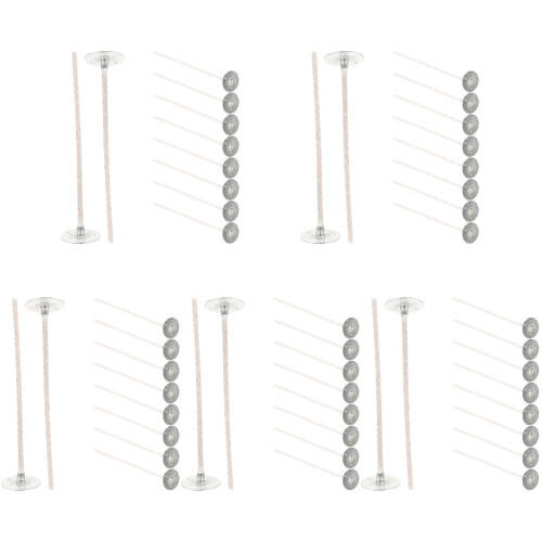 50Pièces Mèches De Bougies DIY Coton Avec Support Métal