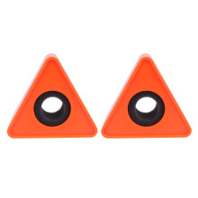 2Stk Dreieckige Mic Logo Flag ABS Orange Interview Mikrofonstation