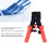 Pass Through RJ45 Crimping Tool CAT6 CAT5E Ethernet Wire Stripper Red 4