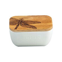 The Just Slate Company Dragonfly White Butter Dish
