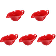 5Pcs Red Ceramic Gravy Sauce Boats Lightweight Milk and Cream Pitchers