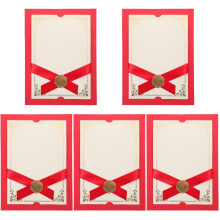 5Pcs Red Paper Document Holders for Certificate and Diploma Daily Use