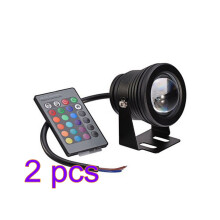 2St Zwarte LED Poollamp Met Verstelbare Standaard Voor En Vijver