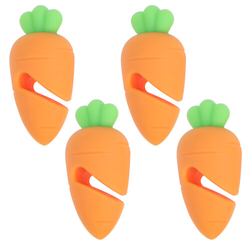 8Stk Kreativer Silikon Überlaufstopp Karottenform Orange