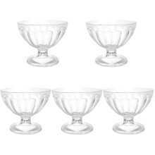 5Pièces Bols À Glace Transparent Pieds