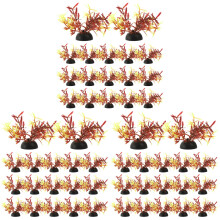 60Pcs Fake Aquarium Plants Fish Tank Decoration Supplies