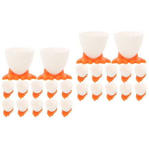 24Pièces Supports Œufs Blancs En PP Pour 2