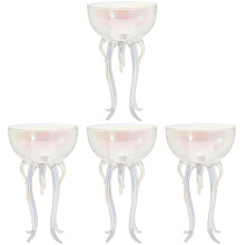 4Pcs Unique Octopus Shape Wine Glasses Clear Cocktail Goblets for Home