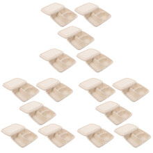 30Pcs Divided Paper Takeout Khaki