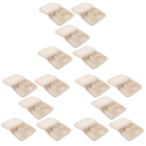 30Pcs Divided Paper Takeout Khaki