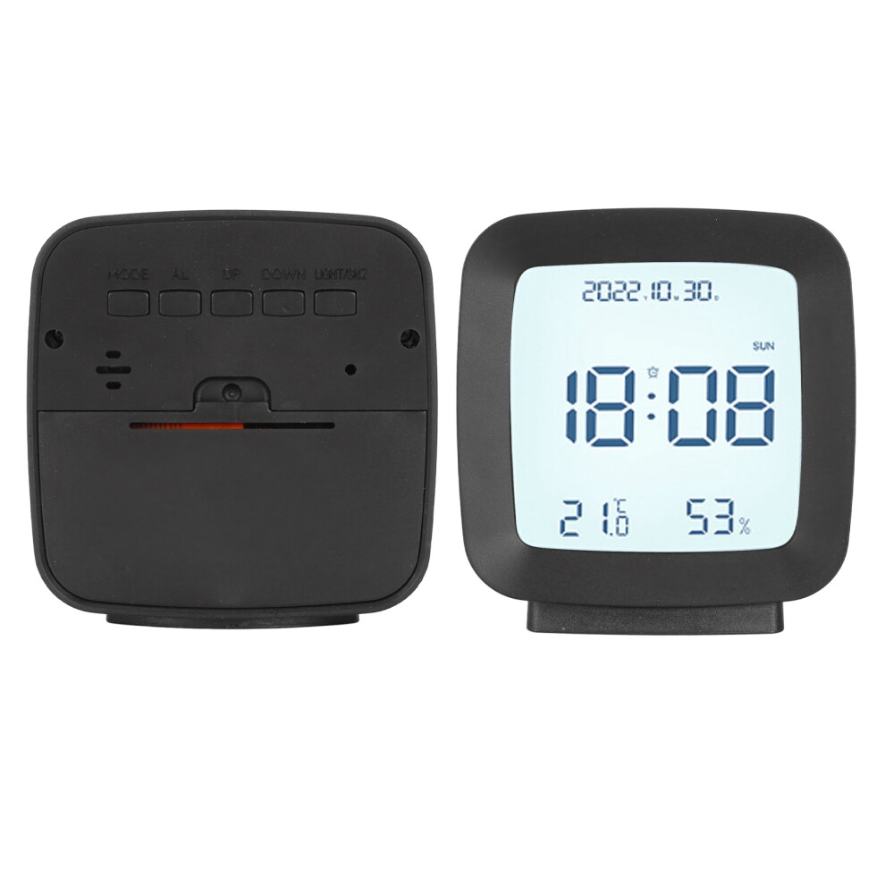 Multifunctional Digital Alarm Clock with Temperature & Humidity - 7.8x4x8.3cm