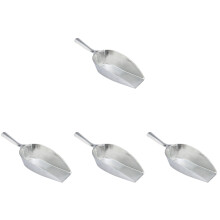 4Pcs Metal Ice Scoop Aluminum Alloy Food Scoop Ergonomic Handle Silver