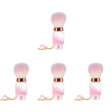 4Pcs Makeup Powder Brush Pink Gas Tank Shape Travel Blush Brush Set