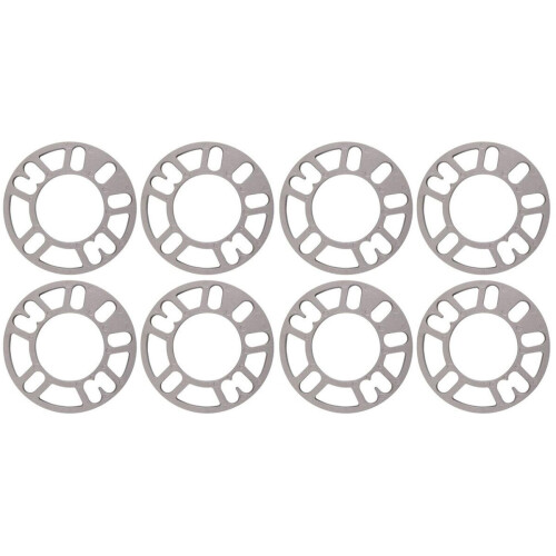 8Pcs Silver Wheel Spacer Shims for Car Wheels 4&5 Stud Universal Use