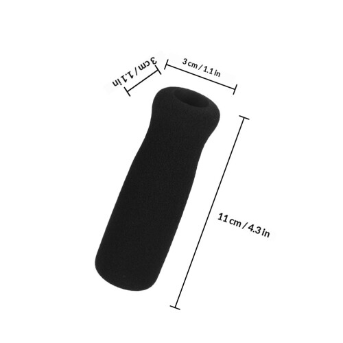 2Pcs Thick Black Cane Handle Grip Replacement Soft Sponge Crutch Grips 1