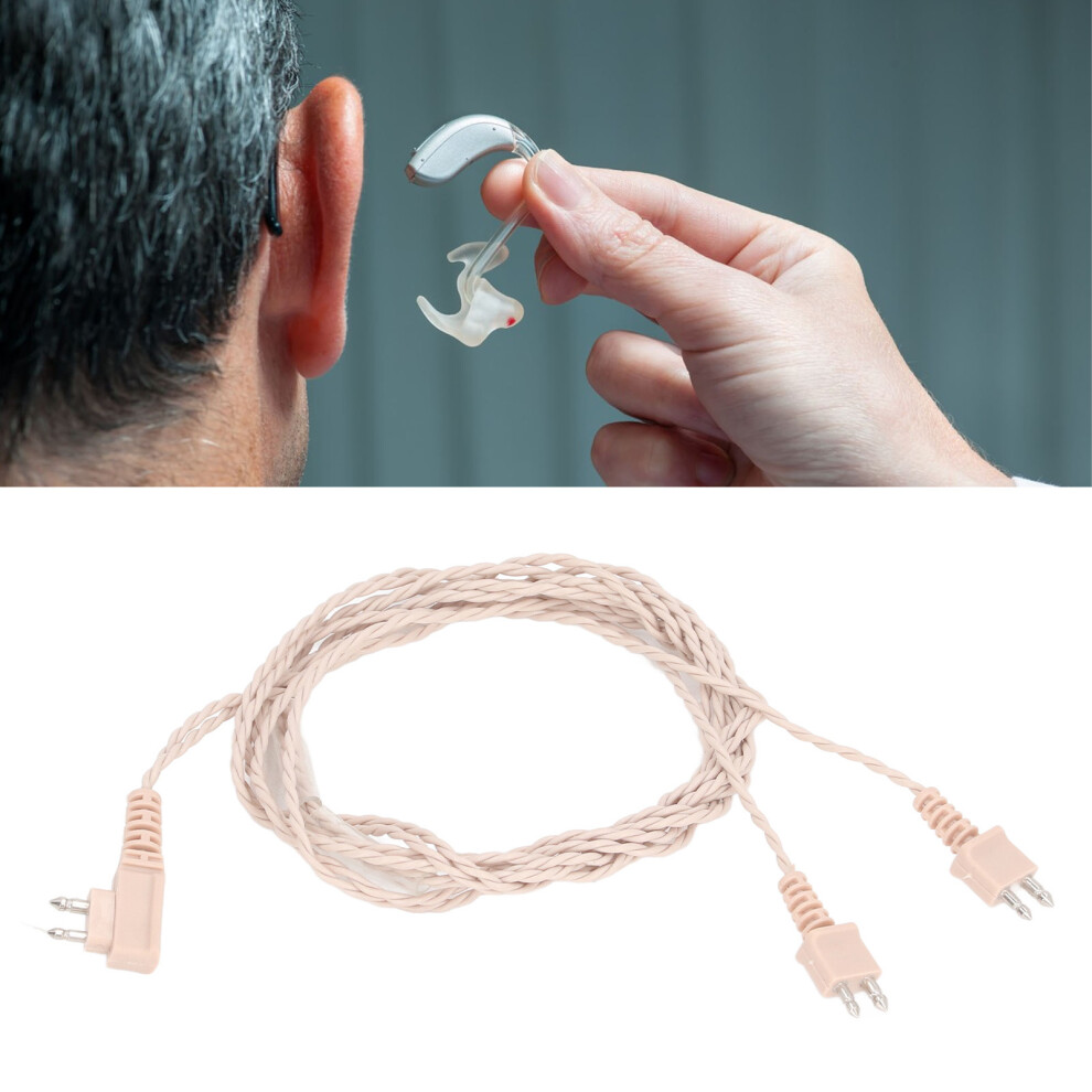 2pcs 2 Pin Sound Aid Binaural Cable for Siemens, Plastic Accessory