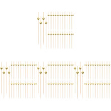400Pcs Bamboo Acrylic Golden Fruit Skewers for Cocktail and Appetizers