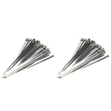 200Pcs Wear-Resistant Stainless Steel Cable Ties Self-Locking Silver