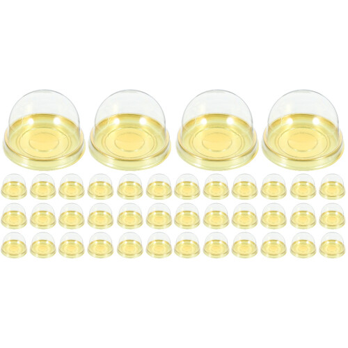 100Pcs Golden Moon Cake Dome Boxes PP Pet Mini Cake Packaging Boxes