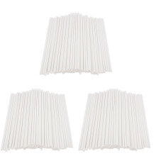 150Pcs White Paper Lollipop Sticks Cake Sticks for DIY Candy